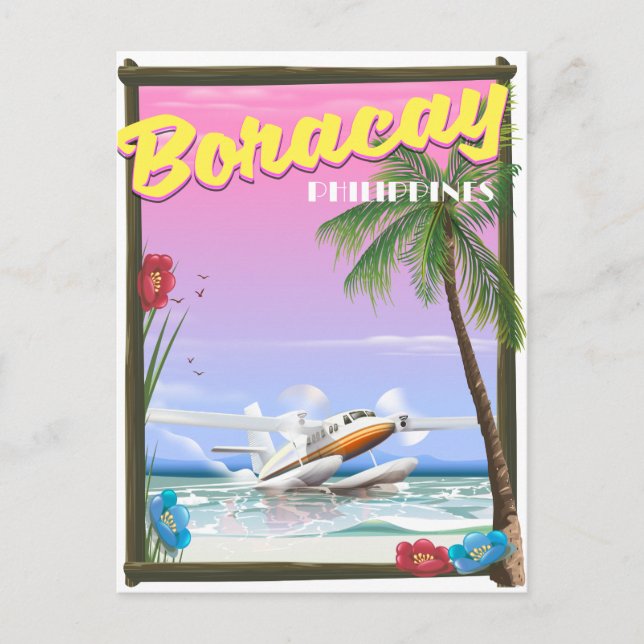 Carte Postale Affiche de voyage de la plage de Boracay Philippin (Devant)