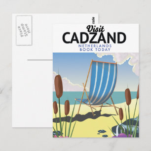 Carte Postale Affiche de voyage de la plage de Cadzand Pays-Bas
