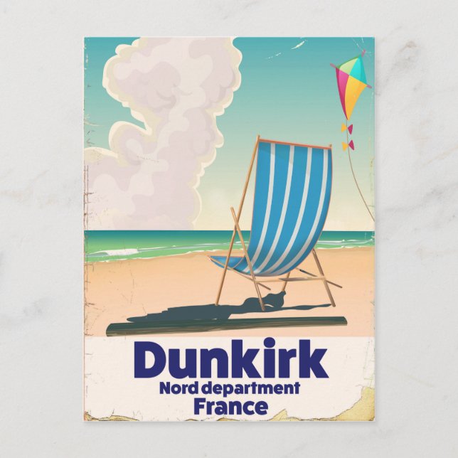 Carte Postale Affiche de voyage de la plage de Dunkerque (Devant)