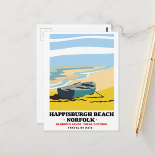Carte Postale Affiche de voyage de la plage de Happisburgh Norfo