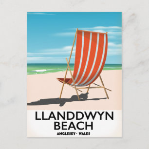 Carte Postale Affiche de voyage de la plage de landdwyn Anglesey