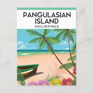Carte Postale Affiche de voyage de la plage de l'île de Pangulas