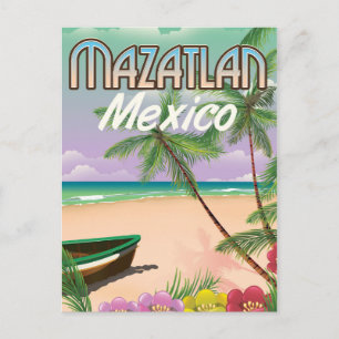 Carte Postale Affiche de voyage de la plage de Mazatlán au Mexiq
