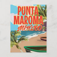 Affiche de voyage de la plage de Punta Maroma au M