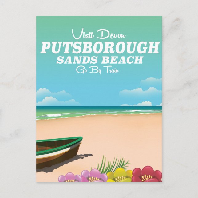 Carte Postale Affiche de voyage de la plage de Putsborough Sands (Devant)
