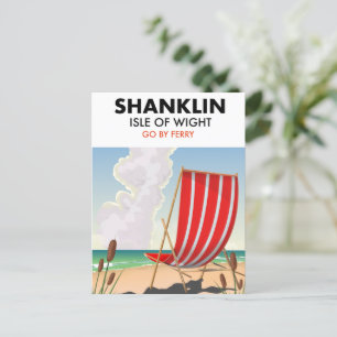 Carte Postale Affiche de voyage de la plage de Shanklin île de W
