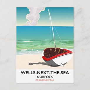 Carte Postale Affiche de voyage de la plage de Wells-next-the-Se