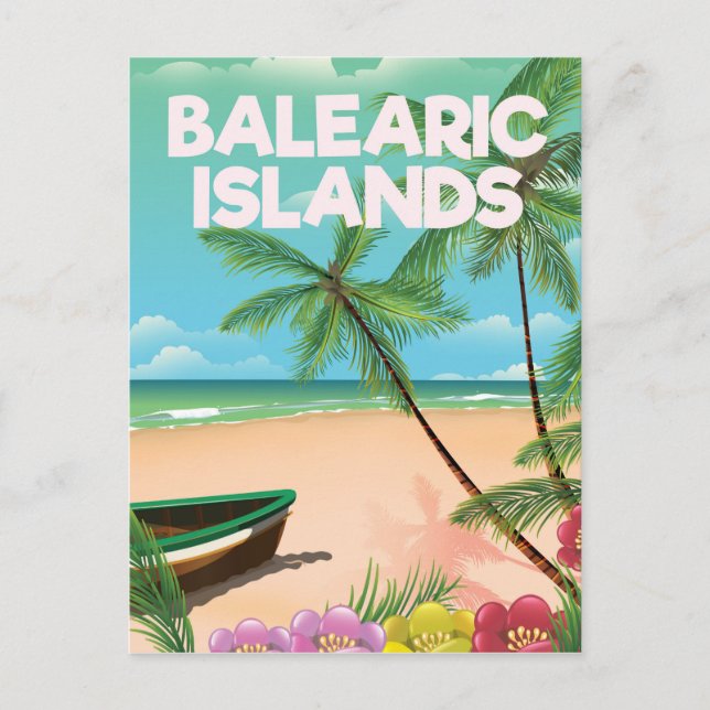 Carte Postale affiche de voyage de la plage des îles Baléares (Devant)