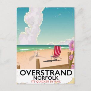 Carte Postale Affiche de voyage de la plage d'Overstrand Norfolk