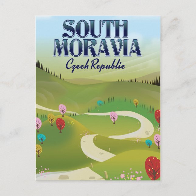 Carte Postale affiche de voyage de la République tchèque en mora (Devant)