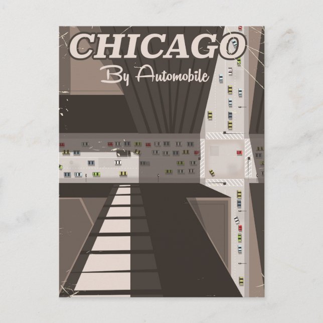 Carte Postale Affiche de voyage de la ville de Chicago (Devant)