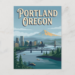 Carte Postale Affiche de voyage de la ville de Portland Oregon M