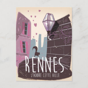 Carte Postale Affiche de voyage de la ville de Rennes France