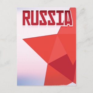 Carte Postale Affiche de voyage de l'étoile rouge de Russie.