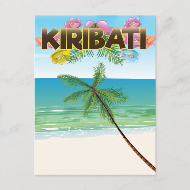 Carte Postale Affiche de voyage de l'île de Kiribati (Devant)