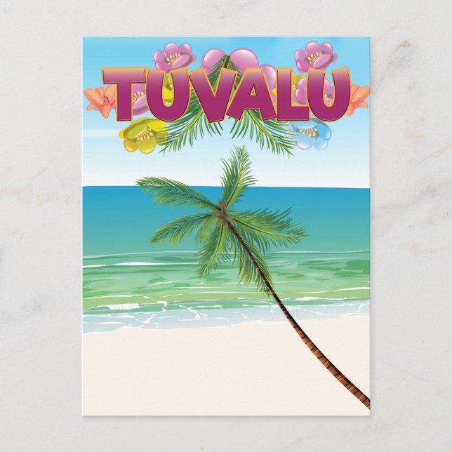 Carte Postale Affiche de voyage de l'île de Tuvalu (Devant)