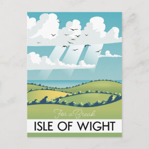 Carte Postale affiche de voyage de l'île de Wight.