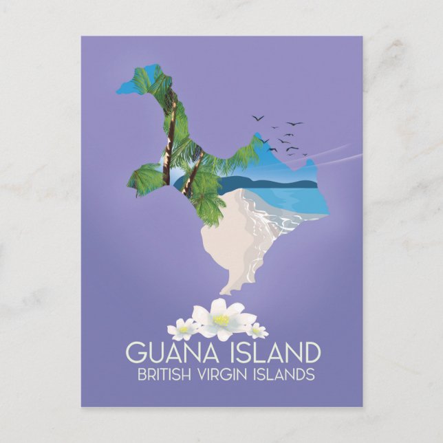 Carte Postale Affiche de voyage de l'île Guana Îles Vierges brit (Devant)