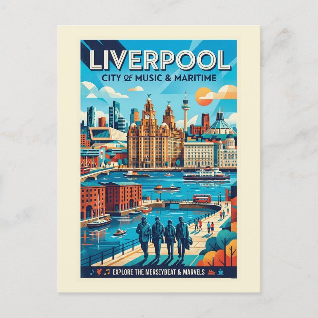 Carte Postale Affiche de voyage de Liverpool (Devant)