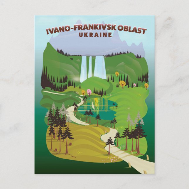 Carte Postale Affiche de voyage de l'oblast d'Ukraine d'Ivano-Fr (Devant)