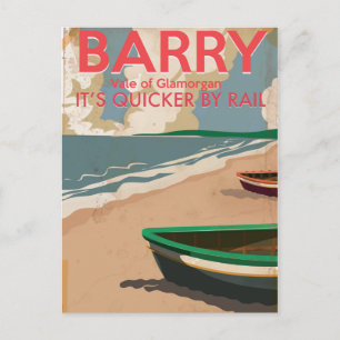 Carte Postale Affiche de voyage de locomotive vintage Barry, Pay