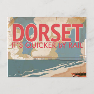 Carte Postale Affiche de voyage de locomotive vintage Dorset, An