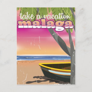 Carte Postale Affiche de voyage de Malaga Espagne.
