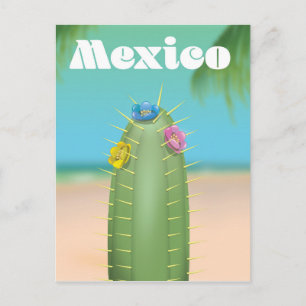 Carte Postale Affiche de voyage de Mexico Cactus