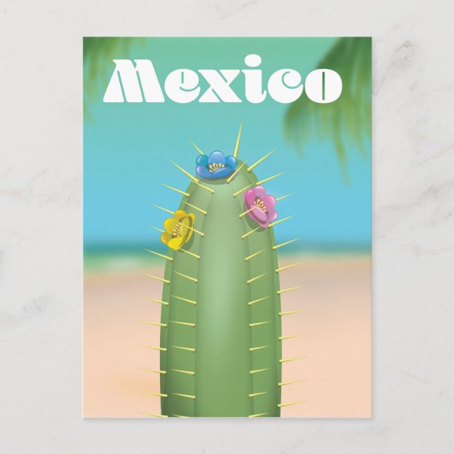 Carte Postale Affiche de voyage de Mexico Cactus (Devant)