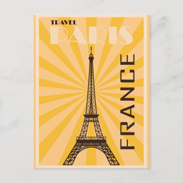 Carte Postale Affiche de voyage de Paris France Tour Eiffel Vint (Devant)