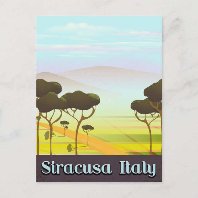 Carte Postale Affiche de voyage de paysage de Siracusa Italie. (Devant)