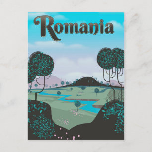 Carte Postale Affiche de voyage de paysage vintage de Roumanie