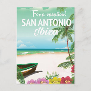 Carte Postale Affiche de voyage de plage de San Antonio Ibiza