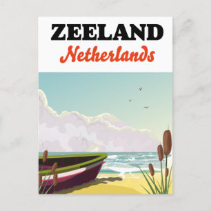 Carte Postale affiche de voyage de plage Zeeland Pays-Bas