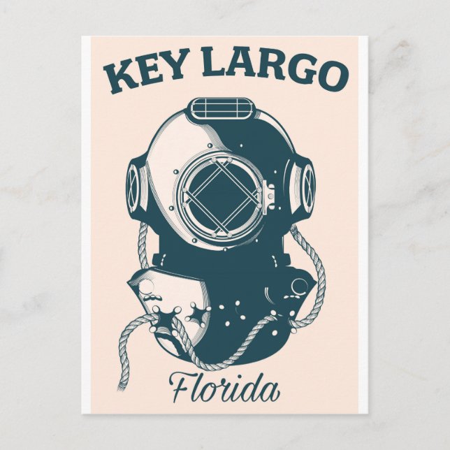 Carte Postale Affiche de voyage de plongée nautique à Key Largo  (Devant)