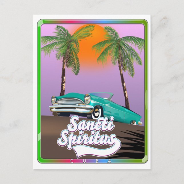 Carte Postale affiche de voyage de saint spirite Cuba. (Devant)