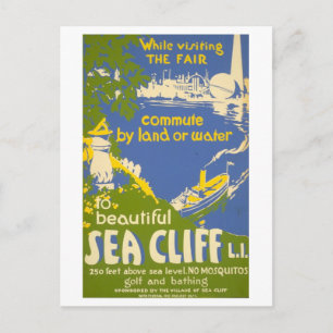 Carte Postale Affiche de voyage de Sea Cliff, Long Island, éditi