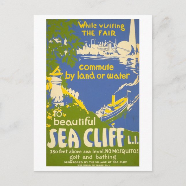 Carte Postale Affiche de voyage de Sea Cliff, Long Island, éditi (Devant)