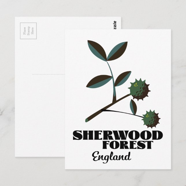 Carte Postale Affiche de voyage de Sherwood Forest Angleterre (Devant / Derrière)