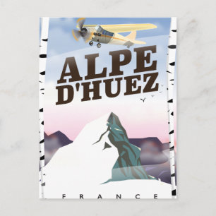 Carte Postale Affiche de voyage de ski à Alpe d'Huez, France