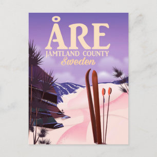 Carte Postale Affiche de voyage de ski à Åre en Suède