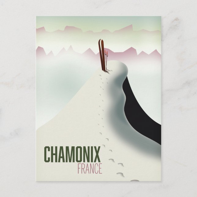 Carte Postale Affiche de voyage de ski à Chamonix France (Devant)