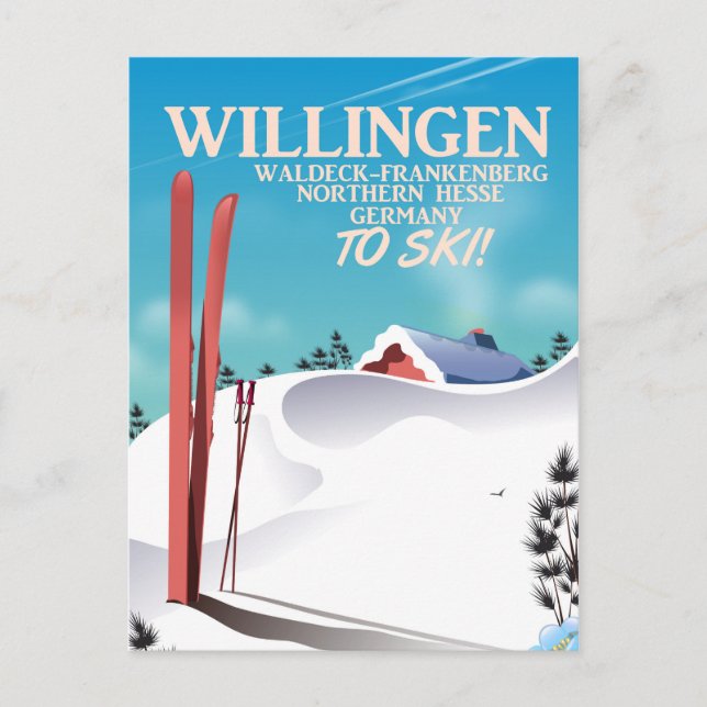 Carte Postale Affiche de voyage de ski à Willingen. (Devant)