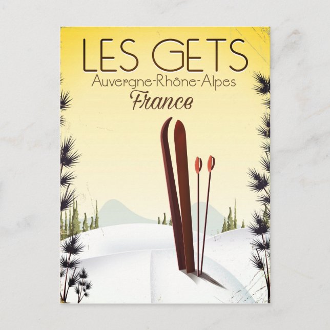 Carte Postale Affiche de voyage de ski aux Gets France (Devant)