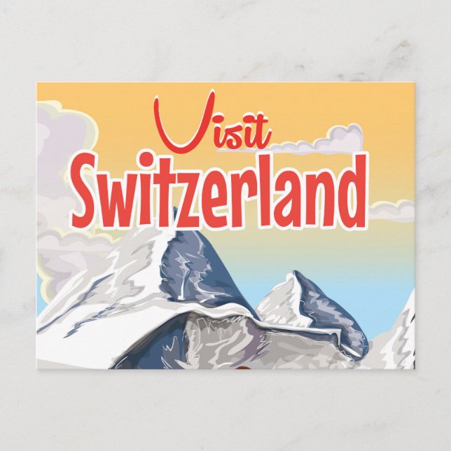 Carte Postale Affiche de voyage de ski en Suisse (Devant)
