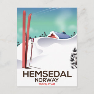Carte Postale Affiche de voyage de ski Hemsedal Norvège