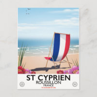 Affiche de voyage de St Cyprien, Roussillon France