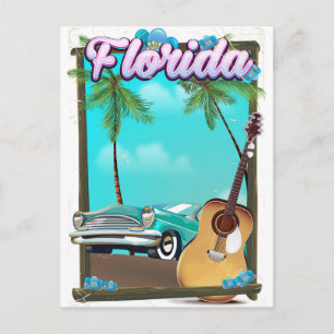 Carte Postale Affiche de voyage de style Florida Retro