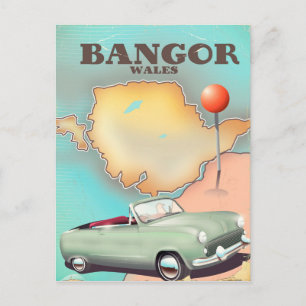 Carte Postale Affiche de voyage de style vintage Bangor Pays de 