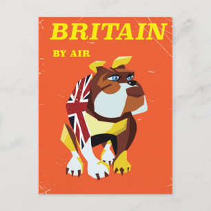 Carte Postale Affiche de voyage de style vintage Bulldog Britann